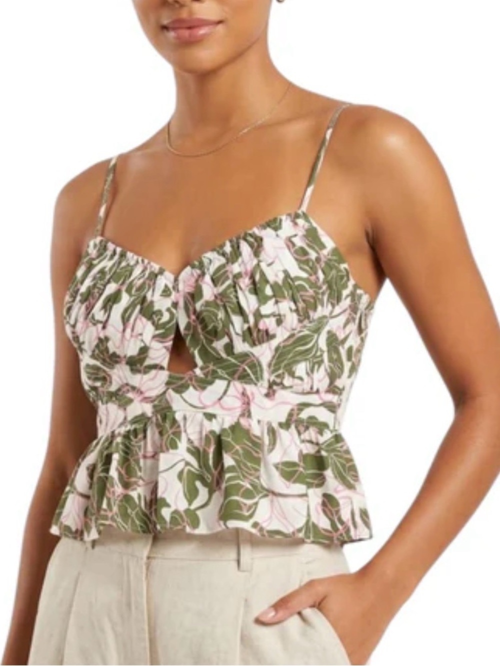 Parker Floral Peplum Cami Top – Size 8 (NWOT)